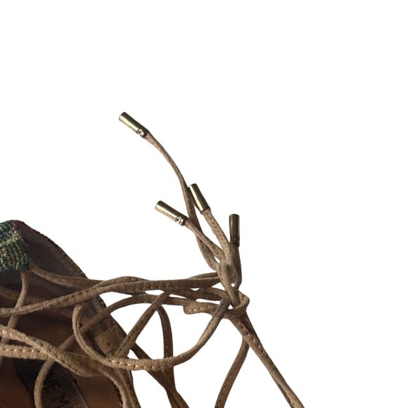 Steve Madden Floral Lace-Up Walkie Flats | Vintage Tapestry Ballet Shoes - Picture 12 of 12